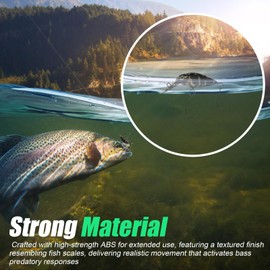 Fishing Crankbaits | Realistic Fishing Bait with Hooks,Floating Minnow Crankbait, Artificial Swimbait for Saltwater and Freshwater