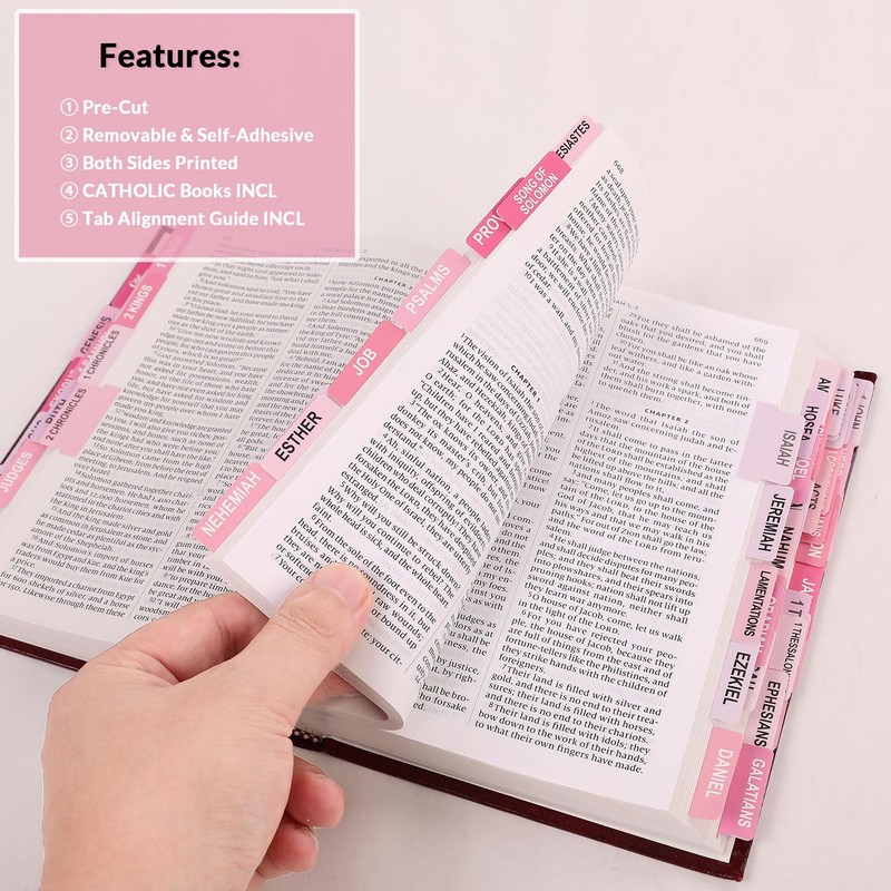 SKYDUE Bible Tabs - 100 Laminated Tabs for Women and