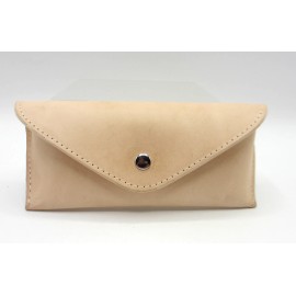 Graphic Image Eyeglass Case Leather Natural Vachetta Graphic Image