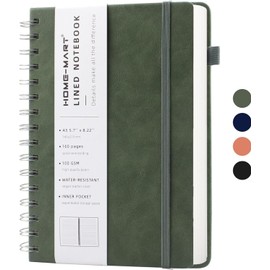 H HOME-MART A5 Lined Spiral Journal Notebook for Women & Men, 160 Pages, 100 GSM Paper,College Ruled Lined Journal Hardcover Notebook for Work & Note Taking, Journals for Writing