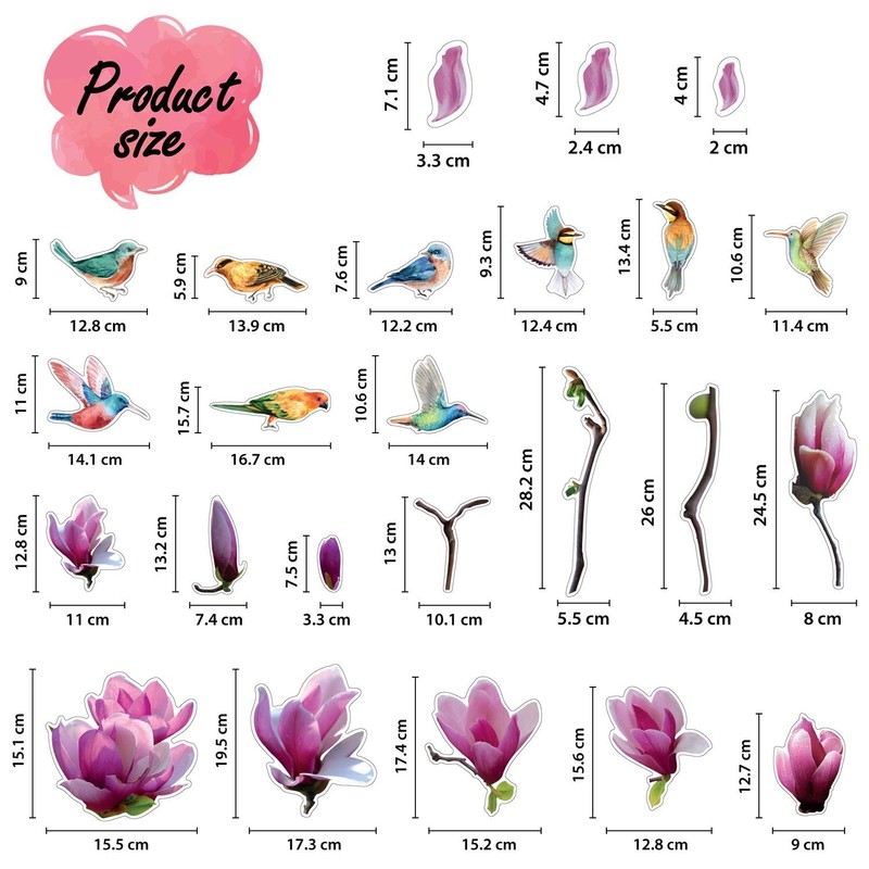 WALPLUS Flower Window Stickers Double Sided Spring Window Stickers Reusable