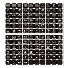 Nilight 120PCS Switch Panel Stickers Multifunction Button Stickers for 6/8 Gang Switch Panel Label Decal for Circuit Panel Cars Marine Boats RV Truck Vehicle Text Sticker Dashboard