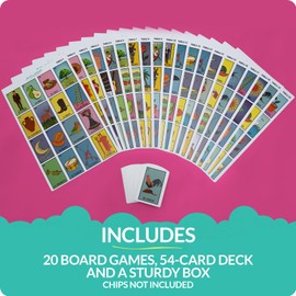 Waterproof 20 Player Loteria | 12 inch by 8 inch Boards | Shuffleable Card Deck | No Stereotypical Characters | Extendable Up To 100 | Perfect for Schools, Cinco de Mayo, Mexican Parties (Boards 1-20)