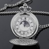 Alwesam Smooth Pocket Watch Moon Phase Calendar Roman Numerals Scale