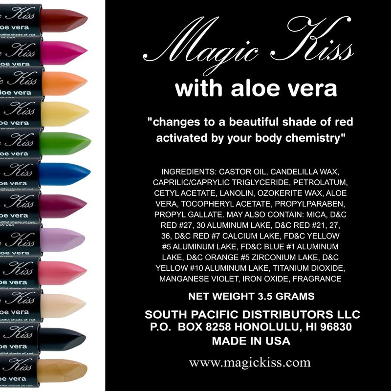 Magic Kiss Pack of 12 Color Changing Aloe Vera Lipstick