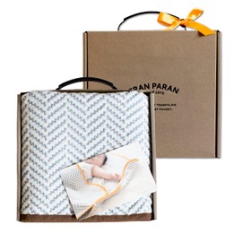 Trampalan Blanket Gift Set, Throw, Mum Blanket with Wrapping, 5 Way, Washable, Silk Filled Cotton, Approx. 27.6 x 43.3 inches (70 x 110 cm) (Night)