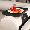 Danfoxer Couch Arm Tray,Bamboo Folding Sofa Tray,Sofa Armrest Trays Clip-On