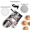 Gothic Skull Flower Oven Mitts and Potholders Professional Heat Resistant