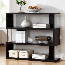 Baxton Studio Barnes 3 Shelf Bookcase in Dark Brown