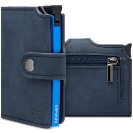 BEWMER 2 Pop up Card Holder Wallet for Men and Women with Purse | Minimalist Slim Wallet Credit Card Holder (RFID Protection), Banknotes and Coins