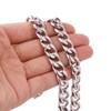 GZMZC Cuban Link Chain Necklace or Bracelet Silver Curb Chain