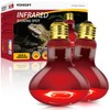 KOHEOPT Infrared Heat Lamp 100W,（2 Pack） Reptile Heat Emitter Infrared