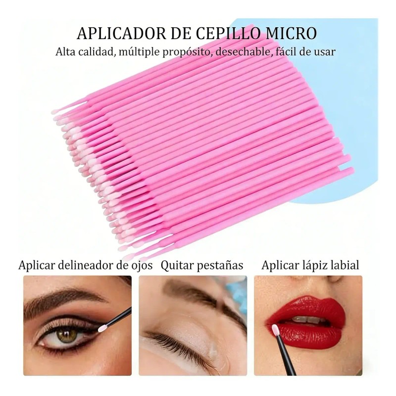 300 Micropinceles, 150 Cepillos+150 Pinceles De Labios Para