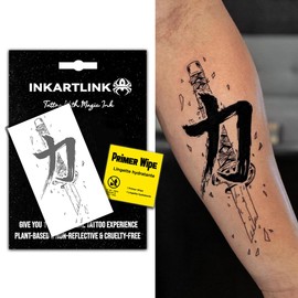 INKARTLINK Semi Permanent Tattoo, party tattoo, beautiful and realistic design, fun tattoo experience, cruelty-free, non-reflective, waterproof (Katana)