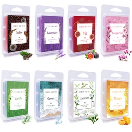 Scented Wax Melts Wax Tarts Cubes for Home Fragrance, Relaxing, Coffee, Lavender, Fig, Vanilla, Jasmine, Magnolia, Bergamot and Ocean Strong Scent