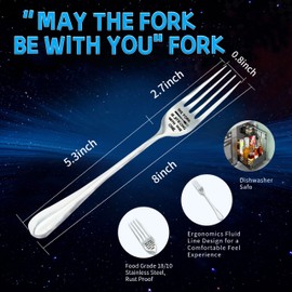 VICKHU The Fork is Strong with This One Laser Engraved Fork Gift For StarWars Fans,Mothers Day/fathers day/valentines day gifts (the fork is strong)