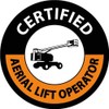 NMC HH126R Certified Aerial Lift Operator Hard Hat Label