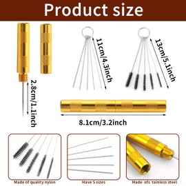 Piriuuo Multi-Purpose Airbrush Cleaning Kit, Spray Cleaning Repair Tool Airbrush Cleaner Airbrush Accessories Kit Includes 5 Pcs Cleaning Needles, 5 Pcs Cleaning Brushes and 1 Wash Needle