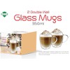 ADEPTNA Finest Large Pack of 2 Double Wall Glass Mugs