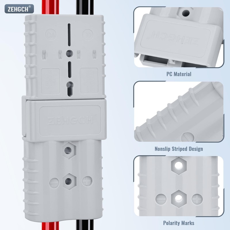 ZEHGCH 350Amp 600V Battery Cable Quick Connect/Disconnect Connector Plug Kit