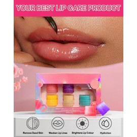 Juego de 5 mascarillas para dormir para labios, bálsamo labial hidratante, tratamiento nocturno para labios secos y agrietados, hidratante y nutritivo de día y de noche, brillo labial coreano para
