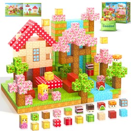 Magnetic Blocks - Build Mine Magnet World Magic Teleport Pipes Set, 1'' Magnetic Building Blocks Toddler Toys Creative Kids Toys, STEM Sensory Outdoor Toys for 3+ Year Old Boys & Girls