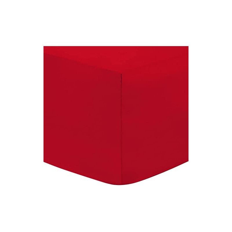 Red Colour Fitted Sheet - Deep Pocket - Polycotton -