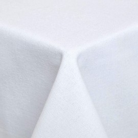 HOMESCAPES White Cotton Tablecloth 6 to 8 seater Large Rectangular 137 x 228 cm (54 x 90 Inches) Washable Hand Woven 100% Cotton with Decorative Ladder Stitch Edge