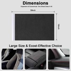 RadiantDecor Premium Black Suede Fabric Wrap - 16x59 inch Suede Wrap for Car Interior - Self-Adhesive Microfiber and Synthetic Leather, Stretchable Interior Film for Car and Home Decor