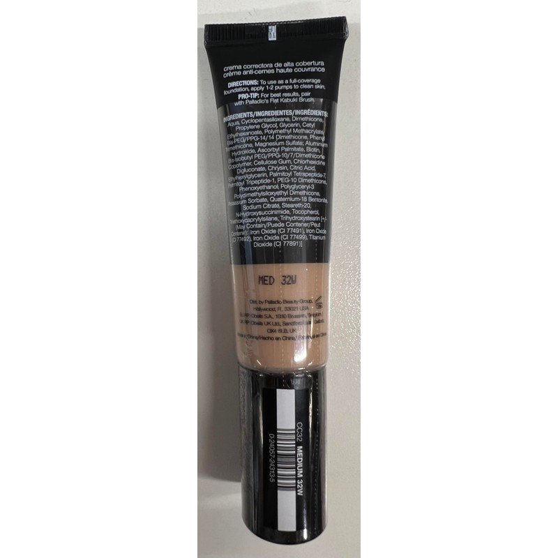 Palladio Full-Coverage Colour Correction CC Cream, Oil-Free with Peptides &