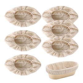 6 Pieces Oval Banneton Proofing Cloth liner, 10 inch Bread Proofing Basket Liner, Sourdough Baking Dough Basket Cloth Liner for Bakery Home Baking (Basket Not Included)(Oval)