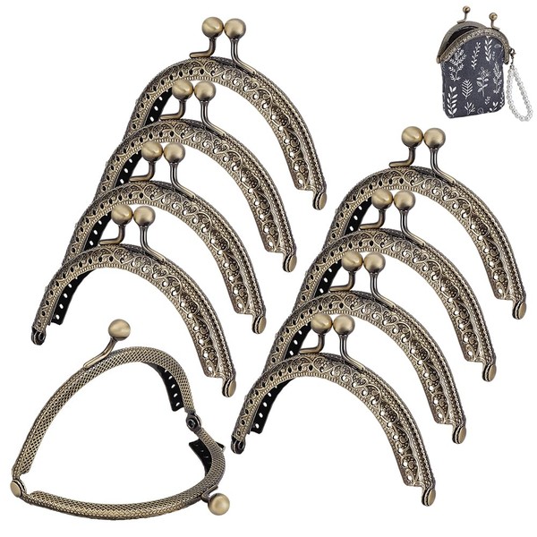 PH PandaHall 10pcs Purse Clasp Frame, Wallet Bag Kiss Clasp