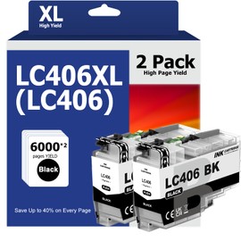 USEHOTI LC406XL LC406 Black Ink Cartridges Compatible with Brother LC406 Ink, 2-Pack High Yield Black for MFC-J4335DW MFC-J4345DW MFC-J4535DW MFC-J5855DW MFC-J5955DW MFC-J6555DW MFC-J6955DW