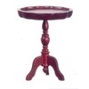 Dolls House Mahogany Round Pie Crust Side Lamp Wine Table