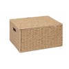 Arpan Natural Paper Rope Storage Basket Box With Lid (Xlarge)