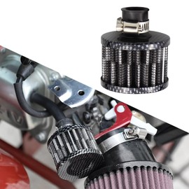 WINUERK Air Filter Cold Air Intake Filter Breather, 12mm Mini Turbo Vent Air Intake Filter Cleaner, Universal Car Accessories Replaces Air Filters Fit for Car Motorcycle Go Kart (Carbon)