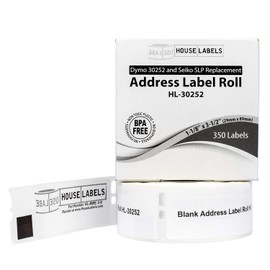 HOUSELABELS Compatible DYMO 30252 Address Labels (1-1/8" x 3-1/2"), Strong Permanent Adhesive, Compatible with DYMO LW 450, 4XL, Rollo & Zebra Desktop Printers, 6 Rolls /2100 Labels