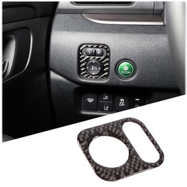 Heutamo Rearview Mirror Adjustment Switch Frame, Carbon Fiber Side Mirror Switch for Honda Pilot 2016-2022/ Ridgeline 2017-2023/ Passport 2019-2023. (Black)