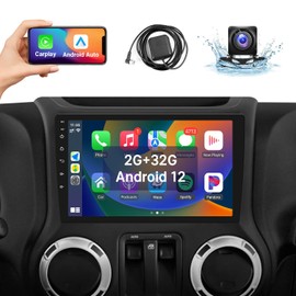 Leadfan Car Radio Stereo for Jeep Wrangler JK Compass Grand Cherokee Dodge Ram 1500 2500 3500 with Wireless Carpaly Android Auto 10.1'' Touch Screen In-Dash GPS Navigation Bluetooth WIFI Backup Camera