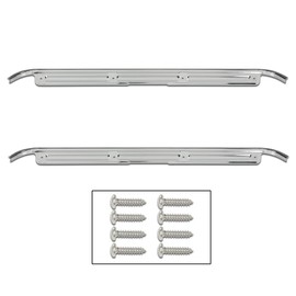 GRAND ORANGE Door Sill Plates Pair w/Hardware Compatible with 1967 1968 1969 1970 1971 1972 Chevy C10 GMC Truck Chrome 28864 Sill Plates Guards Accessories