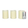 Stonebriar 3 Count White Real Wax 3x4 Flameless LED Pillar