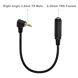 Xilaghy Right Angle 3.5mm to 6.35mm Audio Cable,1/4 inch TRS Female to 1/8 inch TS Male 1/4 to 3.5mm Adapter Cable for Amplifier,Guitar,Headphone,Laptop(30CM/1FT)