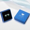 Cat Heart Birthstone Stud Earrings Sterling Silver Emerald Earrings for