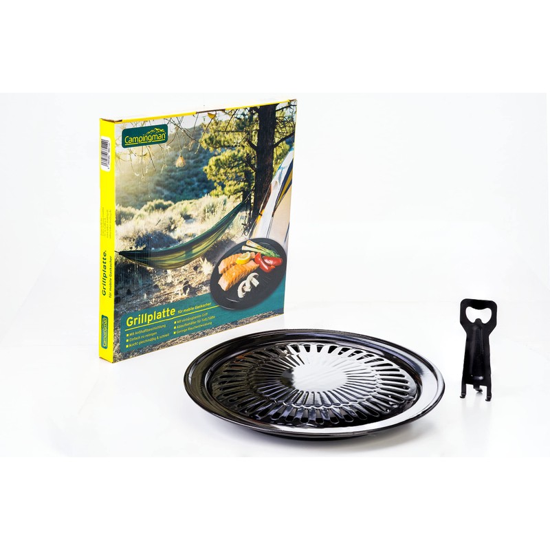 Campingman Grill Plate for Mobile Gas Cookers Non-Stick Coating BBQ