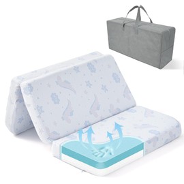 Pack and Play Mattress - 38"x26" Pack N Play Mattresses Pad with Breathable Jacquard Cover, Dual-Sided Density Memory Foam Foldable Portable Crib Mattress