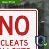 No Cleats Allowed On Track Surface Sign, 10x7 Inches, 4