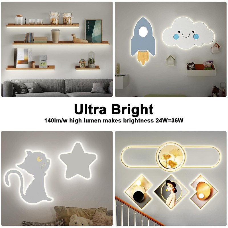 Tatazone White COB Led Strip Lights Max with RF Remote,