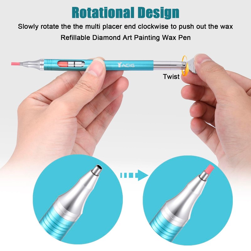 Yacig Diamond Art Pen Refillable Wax Pen for Diamond Painting,