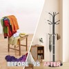 OIRUMIE Coat Rack with Natural Marble Base, Metal Modern Coat