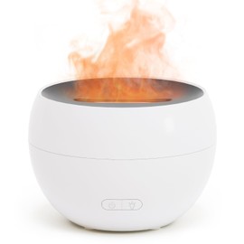 SALKING Essential Oil Diffuser, Fireplace Fire Flame Aromatherapy Diffuser, 150ml Ultrasonic Cool Mist Humidifier, Scent Aroma Diffuser with Auto-Off Function for Home, Room (White)